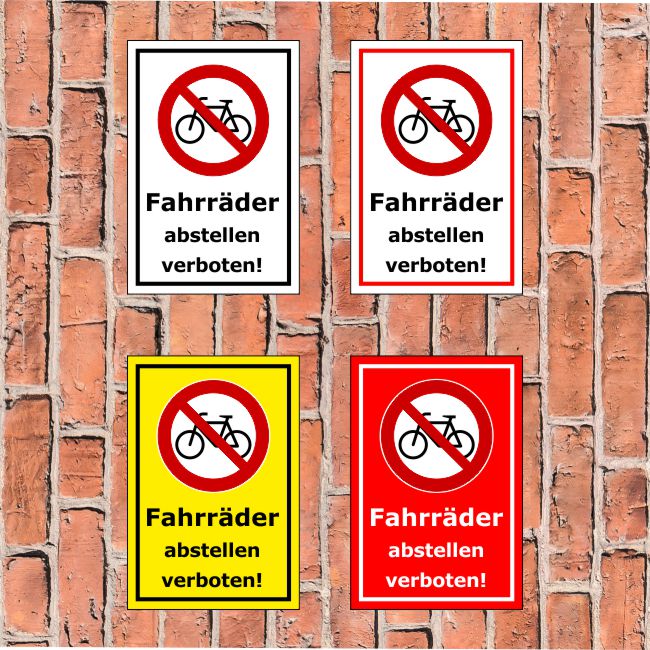 Melis Folienwerkplaats Sticker Bord – ‘fietsen Plaatsen Verboden’ – 15x10 Cm Tot 60x45 Cm, UV-bestendig – Duits Kwaliteit