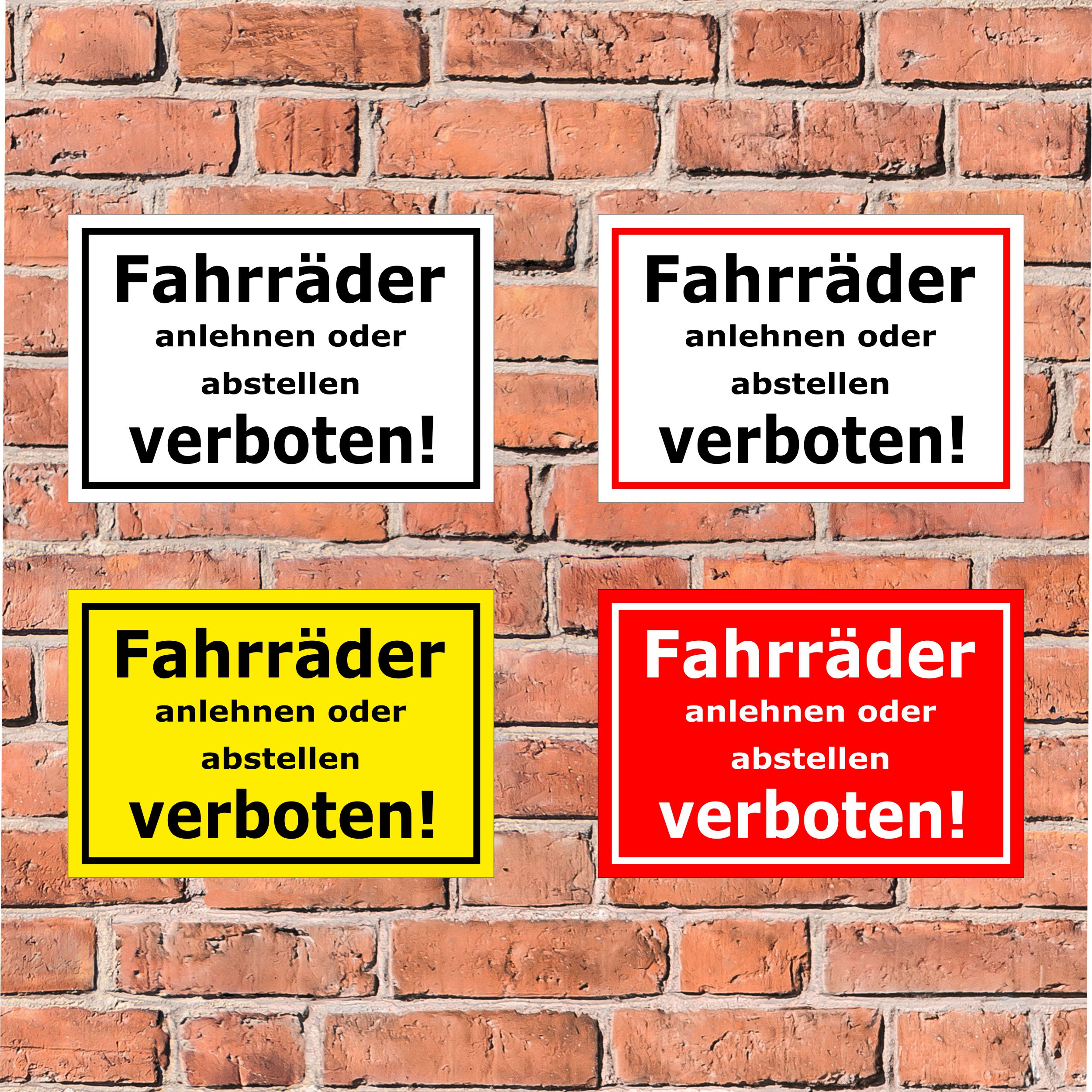 Schild Fahrrader Abstellen Verboten In 4 Grossen S 046 Ebay