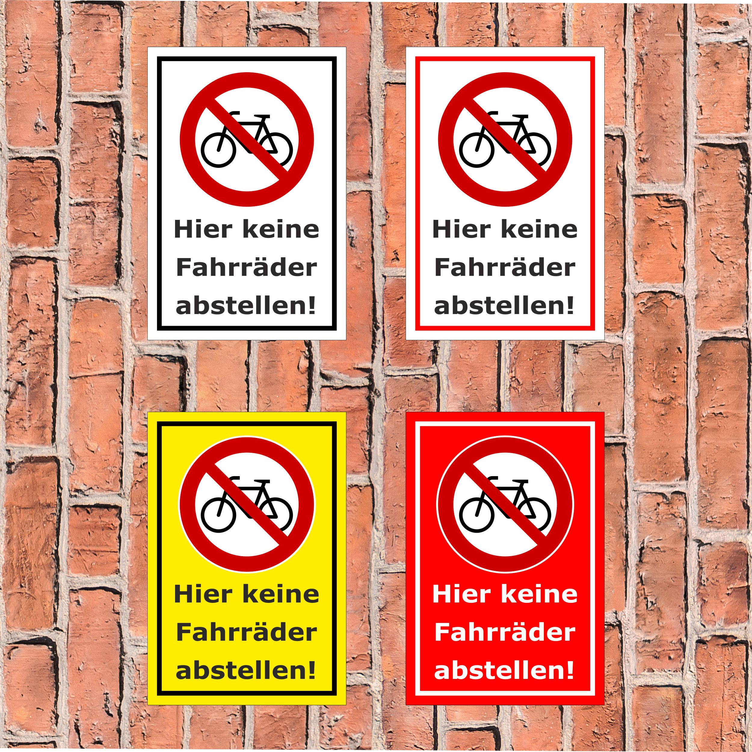 aufkleber hier keine fahrräder abstellen baumarkt